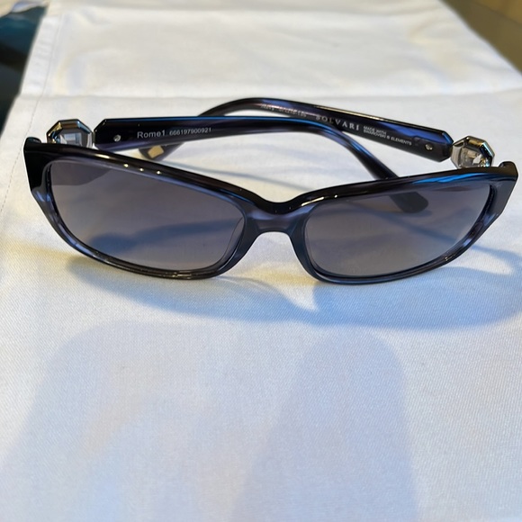 SOLVARI Rome1 navy sunglasses, Swarovski crystals, polarized gray lenses, women - Picture 3 of 8